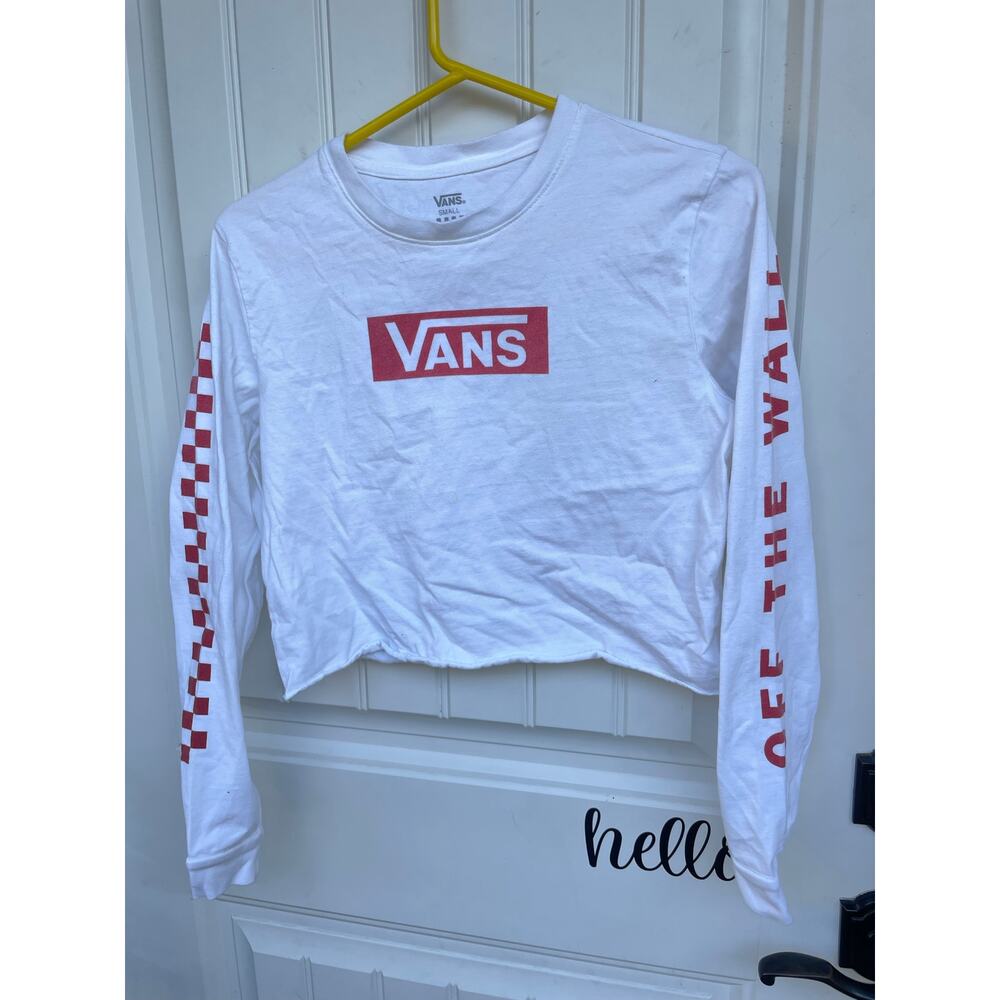 Vans white red checkered crop top women’s small - Picture 8 of 8